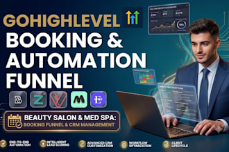 build gohighlevel beauty salon med spa CRM booking website automation funnel