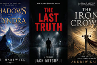 fantasy book cover design, thriller book cover