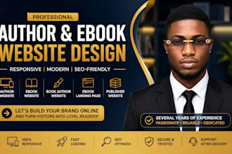 design author website, ebook website, publishing website and author landing page