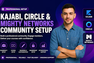 set up your kajabi, circle, and mighty networks community