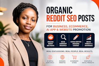 do organic reddit seo post for business ecommerce ai app website promotion