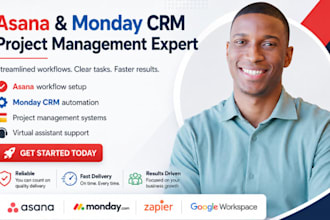 asana virtual assistant monday, asana workflow, integration, project management