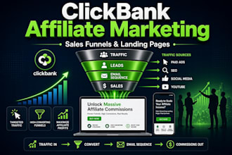 build clickbank affiliate marketing sales funnel and landing page for business