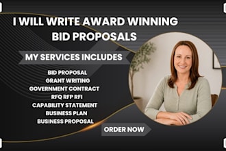 write professional rfp, bid proposal and government contract writing