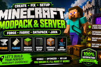 create fix minecraft modpack minecraft server set up forge fabric datapack java