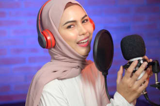 create a professional arabic jingle, commercial song, and podcast intro