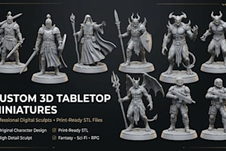 design and sculpt custom 3d printable warhammer, dnd and tabletop miniatures