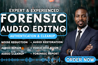 do forensic audio editing, cleanup, noise reduction, vocal isolation and enhance