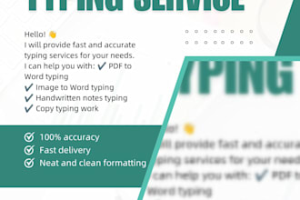 do fast and accurate typing from handwritten notes or PDF