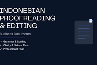 proofread and edit indonesian business documents