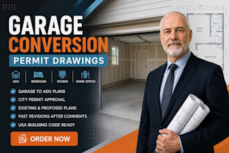 create garage conversion permit drawings for city approval and adu permits
