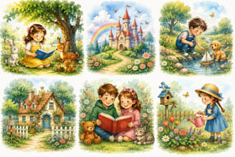 ich werde aquarell kinderbuchillustrationen und kinderbuchillustrationen erste