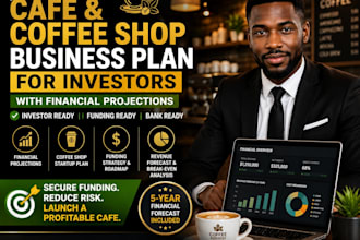 create a detailed cafe or coffee shop business plan for food truck investor