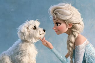 disney princess portrait female focused disney pet portrait art