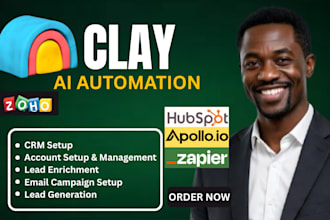 set up clay com, CRM hubspot crm, apollo ai, lead generation, api integration