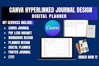 do canva book design hyperlinked journal workbook planner worksheet study guide