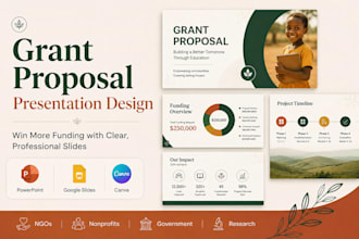 design grant proposal presentation, ngo powerpoint, donor funding presentation