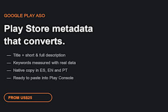 write your google play description and aso metadata that converts