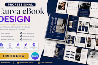 design canva ebook design, lead magnet, workbook editable pdf and canva templat