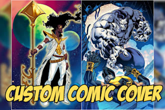 draw comic book cover design graphic novel cover art anime manga illustrations