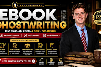 ghostwrite fiction nonfiction book, ebook, ghost book writer and book writing