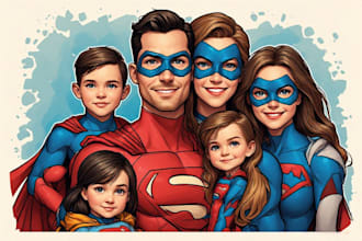create a fabulous family superhero portraits for yourself