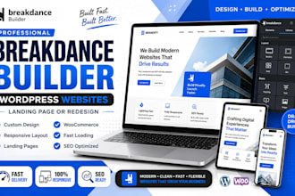 build a breakdance builder wordpress website, landing page or redesign