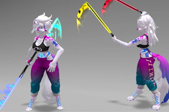 create vrchat avatar 3d furry model vr character rigging vrc avatar