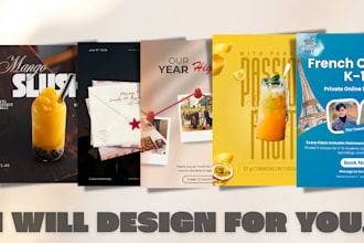 design modern flyers, posters, and promotional graphics