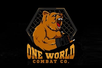 design business logo for one world combat company