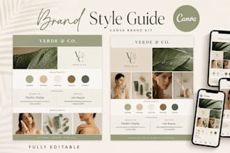 design canva brand kit, social media template, style guide, instagram branding