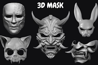 design wearable 3d mask model cosplay helmet armor halloween anime mask 3d print