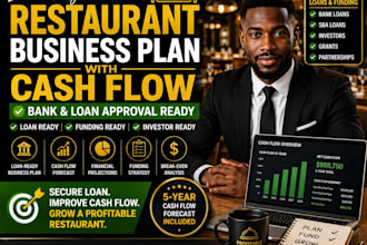 write a loan ready restaurant business plan with cash flow