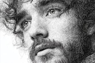draw cool scribble art from portrait photo