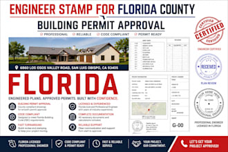 provide structural details and calculations, engineer stamp for permit florida