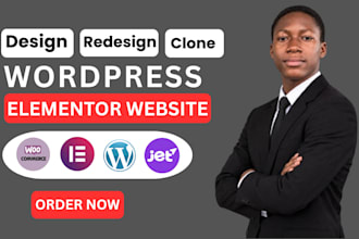 clone any website using elementor or wordpress