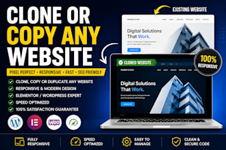 clone any website using elementor or wordpress