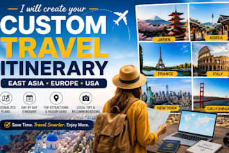create a personalized travel itinerary for europe, USA and east asia