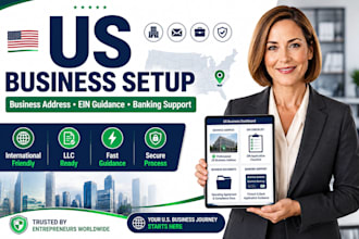 help you get a US business address, ein and banking setup guidance