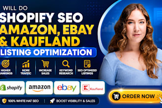 do germany shopify SEO, amazon and ebay listing kaufland, optimization in german