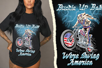 design vintage americana biker bootleg t shirt illustration