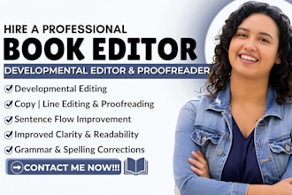 developmental book editor, proofread fiction novel, memoir, children book editor