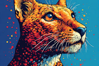 draw make a colorful animal pop art and portraits for you