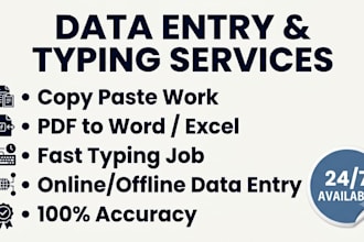 do fast accurate typing article writing and content writing