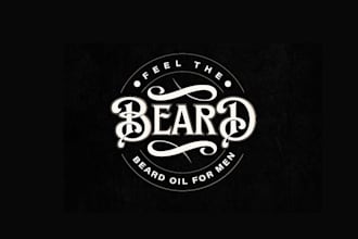 design monogram custom beard oil company logo
