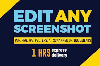 edit add or remove anything from screenshot, documents in 1 hour