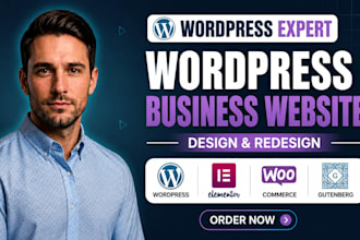 build wordpress website, business website, elementor, blog website development