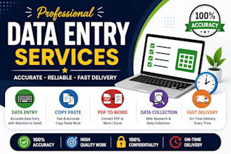 do accurate data entry, microsoft excel, copy paste and PDF to excel