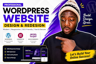 design a professional wordpress portfolio and business website or landing page