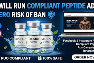 setup or fix peptide ads, peptide marketing facebook peptide ads instagram ads